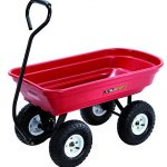 Gorilla-Cart-GOR100-14-Poly-Garden-Cart-with-Curved-Handle-400-Pound-Capacity-3425-Inch-by-18-Inch-Bed-Red-Finish-0