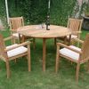 Grade-A-Teak-Wood-Luxurious-Dining-Set-Collections-5pc-52-Round-Table-and-4-Cahyo-Stacking-Arm-Chairs-TSDSCH2-0-0