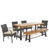 Great-Deal-Furniture-Belham-Outdoor-6-Piece-Teak-Finished-Acacia-Wood-Dining-Set-with-Multibrown-Wicker-Dining-Chairs-and-Crme-Water-Resistant-Cushions-0