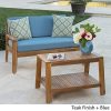 Great-Deal-Furniture-Christian-Outdoor-Teak-Finished-Acacia-Wood-Loveseat-and-Coffee-Table-Set-with-Blue-Water-Resistant-Cushions-0-0