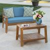 Great-Deal-Furniture-Christian-Outdoor-Teak-Finished-Acacia-Wood-Loveseat-and-Coffee-Table-Set-with-Blue-Water-Resistant-Cushions-0