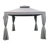 Great-Deal-Furniture-Ishtar-Outdoor-10-by-10-Water-Resistant-Fabric-and-Steel-Gazebo-Gray-0
