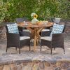 Great-Deal-Furniture-Jacob-Outdoor-5-Piece-Multibrown-Wicker-Dining-Set-with-Teak-Finish-Circular-Acacia-Wood-Dining-Table-and-Beige-Water-Resistant-Cushions-0