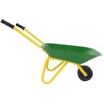 Green-Functional-Kids-Metal-Wheelbarrow-Yard-Tool-w-Rubber-Handle-0-0