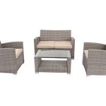 HOMHH-Arizona-4-Pieces-Outdoor-Garden-Rattan-Sofa-Conversation-Furniture-Set-Grey-0