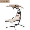 Hanging-Chaise-Lounger-Chair-Outdoor-Indoor-Hammock-Chair-Swing-with-Arc-Stand-Canopy-and-Cushion-for-Patio-Beach-Bedroom-Yard-Garden-Nail-polish-included-for-Scratch-Repair-0