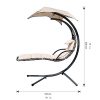 Hanging-Chaise-Lounger-Chair-Outdoor-Indoor-Hammock-Chair-Swing-with-Arc-Stand-Canopy-and-Cushion-for-Patio-Beach-Bedroom-Yard-Garden-Nail-polish-included-for-Scratch-Repair-0-2