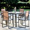 High-Top-Patio-Table-and-Chairs-Set-for-Indoor-and-Outdoor-Combo-5-Piece-Wooden-Garden-Dining-Bistro-Square-Table-with-Chairs-Modern-Inexpensive-Patio-Table-E-Book-0