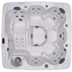Home-and-Garden-Spas-HG71A-6-Person-71-Outdoor-Spa-with-Mp3-Auxiliary-Output-Ozone-82-x-82-x-35-Sterling-White-0