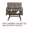 Homevibes-2-Pieces-Outdoor-Loveseat-Patio-Love-Seat-Furniture-Set-Garden-Wrought-Iron-2-Seat-Bench-Backyard-Coffee-Table-Metal-Sofa-Table-Set-Cushions-Gradient-Brown-0-0