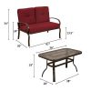 Homevibes-2-Pieces-Outdoor-Loveseat-Patio-Love-Seat-Furniture-Set-Garden-Wrought-Iron-2-Seat-Bench-Backyard-Coffee-Table-Metal-Sofa-and-Table-Set-with-Cushions-Brick-Red-0-1
