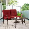 Homevibes-2-Pieces-Outdoor-Loveseat-Patio-Love-Seat-Furniture-Set-Garden-Wrought-Iron-2-Seat-Bench-Backyard-Coffee-Table-Metal-Sofa-and-Table-Set-with-Cushions-Brick-Red-0