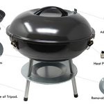 Hub-Special-Mini-Barbecue-Portable-Charcoal-Grill-14in-with-Steel-Barbecue-Toll-Sets-BBQ-Grilling-Backyard-Grill-Party-Camping-Outdoor-Backyard-CookingTwo-colors-at-random-0-2