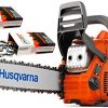 Husqvarna-445-Cutting-Kit-Includes-a-445-18-Inch-457cc-2-Stroke-Gas-Powered-Chain-Saw-and-2-WoodlandPRO-replacement-Chains-0