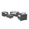 Ice-Cooler-Carts-AZ93014-4-8CSBG-BG-Borneo-All-Weather-Resin-Wicker-Chat-Zipper-Cushioned-4-Piece-Deep-Seat-Sofa-Set-Earth-Tone-0