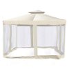 Ivory-Replacement-Cover-for-Outdoor-Garden-Gazebo-with-Netting-10×10-Ft-0