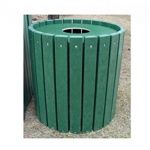 Jayhawk-Plastics-Heavy-Duty-Round-55-Gallon-Trash-Receptacle-Made-With-Twenty-Four-2-X-4-Recycled-Plastic-Slats-Green-0