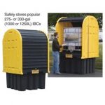 Justrite-Outdoor-IBC-Storage-Shed-and-Secondary-Containment-Yellow-0