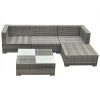K-Top-Deal-14-Pieces-Patio-Outdoor-Wicker-Rattan-Sofa-Set-with-Cushion-Set-Grey-0-2