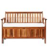 K-Top-Deal-Outdoor-Patio-Acacia-Wood-Storage-Bench-2-Seat-Chair-Patio-Furniture-Brown-0-0