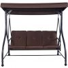 KA-Company-Porch-Swing-Chair-Canopy-Patio-Furniture-Outdoor-Seat-Cushion-Hammock-Bed-Seats-Cushioned-Garden-Glider-Bench-Hanging-Convert-Flat-3-Seats-Brown-0-1