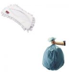 KITRCP501188GRARCPQ861WHI-Value-Kit-Rubbermaid-HYGEN-MF-Flexi-Frame-Hi-Performance-Damp-Mop-Cover-White-RCPQ861WHI-and-Rubbermaid-5011-88-Tuffmade-Polyliner-Low-Density-Can-Liners-55-Gallons-RCP501188-0