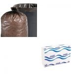KITSTOT5051B15WNS101-Value-Kit-Stout-100-Recycled-Plastic-Garbage-Bags-STOT5051B15-and-Windsoft-101-Bleached-White-Embossed-C-Fold-Paper-Towels-WNS101-0