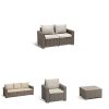 Keter-California-All-Weather-Outdoor-2-Seater-Patio-Conversation-Set-with-Cushions-in-a-Resin-Plastic-Wicker-Pattern-CappuccinoSand-0