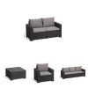 Keter-California-All-Weather-Outdoor-2-Seater-Patio-Conversation-Set-with-Cushions-in-a-Resin-Plastic-Wicker-Pattern-GraphiteCool-Grey-0