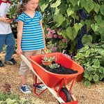 Kids-Garden-Wheelbarrow-Yard-Tools-for-Children-Red-with-Wood-Handles-Steel-Braces-Solid-Tire-33-L-x-17-W-x-1575-H-0-0