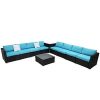 Kinbor-9PC-Outdoor-Sectional-Sofa-Set-Rattan-Wicker-Patio-Furniture-Sofas-with-Washable-Cushions-Modern-Glass-Coffee-Bar-TableBlue-0