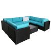 Kinbor-9PC-Outdoor-Sectional-Sofa-Set-Rattan-Wicker-Patio-Furniture-Sofas-with-Washable-Cushions-Modern-Glass-Coffee-Bar-TableBlue-0-2