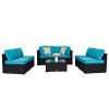 Kinbor-Outdoor-Wicker-Furniture-Sectional-Sofa-7-PC-Rattan-Patio-Seating-with-Turquoise-Washable-Cushions-Free-Sofa-Clips-Porch-Backyard-Poolside-0-1