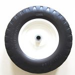 Kunhua-16-PU-B-FK-20-480400-8-Flat-Free-Wheelbarrow-Tire-with-Knobby-Tread-6-Centered-HubTwo-Sides-Symmetrical-34-Ball-Bearings-155-Tire-Diameter-0-0