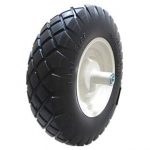 Kunhua-16-PU-B-FK-20-480400-8-Flat-Free-Wheelbarrow-Tire-with-Knobby-Tread-6-Centered-HubTwo-Sides-Symmetrical-34-Ball-Bearings-155-Tire-Diameter-0