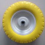 Kunhua-16-PU-Y-FK-20-480400-8-Flat-Free-Wheelbarrow-Tire-with-Knobby-Tread-6-Centered-HubTwo-Sides-Symmetrical-34-Ball-Bearings-155-Tire-Diameter-0-0