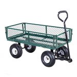 Lawn-Garden-Utility-Cart-Heavy-Duty-Wagon-Wheelbarrow-Steel-Trailer-Green-0
