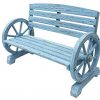 Leigh-Country-TX-93974-Blue-Wash-Wagon-Wheel-Wooden-Bench-0-1