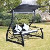 LicongUS-Garden-Swing-Chair-Poly-Rattan-Black-657x512x70-Swing-Chair-Swinging-Chair-Cushion-color-Cream-white-0