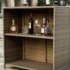 Liquid-Pack-Solutions-3-Piece-Bar-Set-Is-Pefect-for-Any-Home-and-Any-Garden-Includes-1-Table-and-2-Bar-Stools-Made-of-Wicker-and-Rattan-in-Brown-Color-0-2