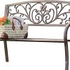 Liquid-Pack-Solutions-Iron-Garden-Bench-Features-a-Stunning-Back-Detailed-with-Scrollwork-and-Vines-Its-Finished-in-Deep-Bronze-that-Complements-its-Surroundings-0-0