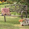 Liquid-Pack-Solutions-Iron-Garden-Bench-Features-a-Stunning-Back-Detailed-with-Scrollwork-and-Vines-Its-Finished-in-Deep-Bronze-that-Complements-its-Surroundings-0-1