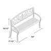Liquid-Pack-Solutions-Iron-Garden-Bench-Features-a-Stunning-Back-Detailed-with-Scrollwork-and-Vines-Its-Finished-in-Deep-Bronze-that-Complements-its-Surroundings-0-2
