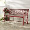 Liquid-Pack-Solutions-Metal-Garden-Bench-in-Red-Features-an-Openwork-Butterfly-Pattern-and-a-Bold-Red-Finish-for-Eye-catching-Style-Four-Outdoor-Use-0-2