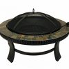 Lizh-Metalwork-30-Inch-Heavy-Duty-Natural-Slate-Top-Fire-Pit-TableWood-Burning-Backyard-Patio-Garden-Fire-Pit-0