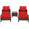 Mattsglobal-Modern-5-PCS-Patio-Rattan-Wicker-Furniture-Set-Sofa-Ottoman-with-Red-Cushion-0