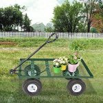 Mecor-Yard-Wagon-Cart-Garden-Utility-Lawn-Heavy-Duty-Steel-Cart-with-WheelsFlat-Free-Tires-660lbs-Multifunctional-Pulling-Wagon-0-0