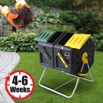 Miracle-Gro-Dual-Chamber-Compost-Tumbler–Outdoor-Bin-with-Easy-Turn-System-2-Sliding-Doors-Sturdy-Steel-Frame–All-Season-Composter-BPA-Free-FREE-Scotts-Gardening-Gloves-2-X-185gal70L-0-2