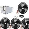 Misting-Fan-System-4-Black-Fans-18-Inch-Fans-with-1500-PSI-Misting-Pump-with-Patented-Center-Hub-for-Residential-Restaurant-Industrial-and-Commercial-Application-0