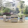 Modern-Contemporary-Outdoor-Patio-Four-PCS-Lounge-Chairs-and-Coffee-Table-Set-Navy-Blue-Rattan-0-0